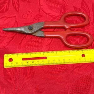 BLUE -POINT BY SNAP-ON #CD7A RED DUCKBILL TIN SNIPS 7.25'' LONG USA